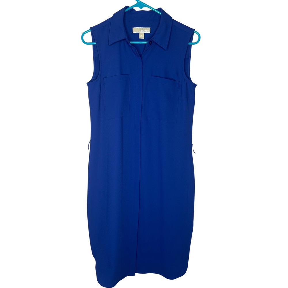 Michael Kors Women's 2 Periwinkle Purple Sleeveless Button Front Collar‎ Preppy